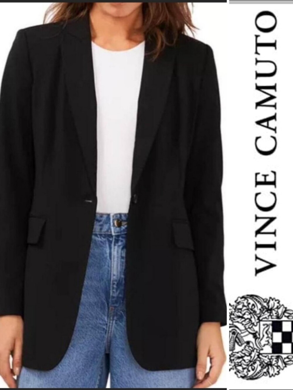 NWOT Vince Camuto Versatile Single-Button Tailored Blazer, Black